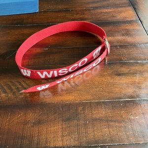 UNIVERSITY OF WISCONSIN BRAND NEW CUSTOM college belt/ tailgate belt
